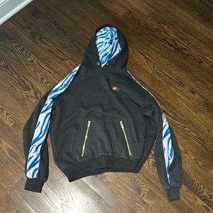 LIMITED EDITON BLUE ZEBRA STRIPED HOODIE